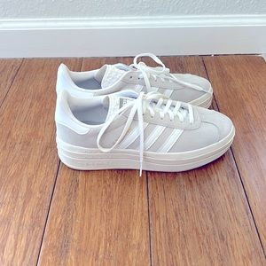 Adidas Gazelle Bold Shoes. Color: Grey Two/Cloud White/Core White. Size 7.